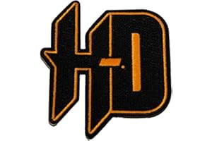 Harley-Davidson Toppa ricamata con emblema H-D, 6,7 cm, colore: Nero e Arancione