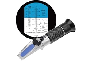 HHTEC 4-in-1 antifreeze refractometer ethylene glycol, propylene glycol, for automotive cooling fluid, Windshield washer fluid, AdBlue(DEF), automotive and industrial battery fluid measurement