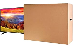 Boxes2Go Double Wall Cardboard TV box for Moving House, Packing, Storing, Shipping (22" up to 52") | Made in Britain TV Packing Box with Handles and Extra Strength