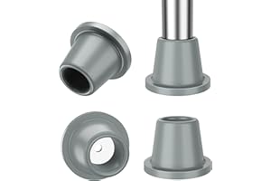 supregear Replacement Feet for Shower Chair (4-Pack), 25mm Heavy Duty Rubber Tips for Bath Chair, Shower Stool and Tub Transfer Bench, Non-Slip Suction Cup Feet, Metal Insert Reinforced, Grey