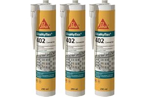 3x SikaHyflex 402 Anslutning hållbar elastisk högprestandatätningsmedel på STP-bas för anslutningsfogar 290ml (Ersätter Sikaflex AT Anslutning) Uniweiss