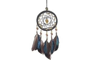 HOSHISEA Dream Catchers, mit Federn, Handgewebter Traumfänger, Kreativer Handgefertigter Traumfänger, Verwendet für Autoschmuck, Heimtextilien, Geschenke (Schwarz)
