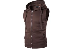 ZumZup Hommes Dbardeur Casual Tank Zip Musculation Sweat Capuche sans Manches Sport Cotton T-Shirt Veste en Sweat Top Maillot Haut Top Boxe Fitness Haut Gilet Hoodie