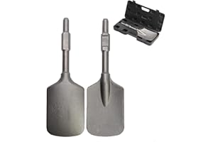 tonchean Pala de arcilla para rompedor, pala de vástago hexagonal de 1-1/8 pulgadas, broca de cincel de pala eléctrica con funda de transporte para interruptor eléctrico de 17.3 x 5.3 pulgadas