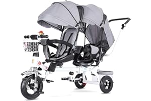 WAGLOS Tandem Strollers Portable Twin Tricycle Carbon Steel Frame Double Stroller With Canopy Double Pushchair Lightweight Baby Carriage lightweight