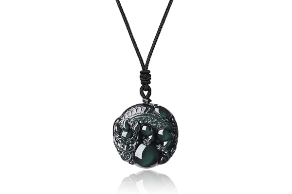 COAI Pendentif Totem Pixiu Amulette Pierre Collier Ajustable