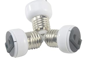 LUNAH Douille d'ampoule E27 E27, adaptateur de douille E27, accessoire pour douille de lampe, ABS blanc, douille de lampe US/EU