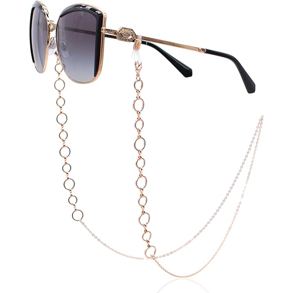 Collana Per Occhiali In Acciaio Inossidabile | Con Pendenti A Cuore | Lunghezza Regolabile | Argento - Foto 11