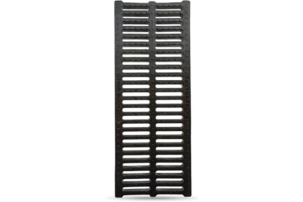 Caniveau Exterieur Grille de Drainage de Tranchée Linéaire en Plastique, Couvercle de Drainage Extérieur Robuste pour Terrasse de Jardin, Garage, Filtres à Eau de Pluie Étroits pour Bloquer(Black,20cm