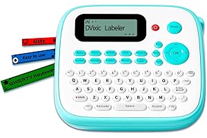 Vixic Label Maker Machine with Tape, Portable Label Printer D210S, QWERTY Keyboard Labeler, One-Touch Keys, Easy to Use for Kids, Labeler Machine for Home Office School, Green