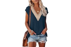 OLIPHEE Camiseta de Mujer Casual V-Neck Camisetas sin Mangas Flores Estampado Túnicas básicas Casuales