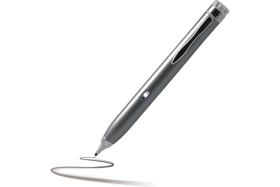 Navitech Grey Fine Point Digital Active Stylus Pen Compatible With Lenovo Yoga Tablet 10 HD+ / Lenovo YOGA Tablet 2 10-inch (Windows) / Lenovo YOGA Tablet 2 8-inch (Android) / Lenovo YOGA Tablet 2 Pro