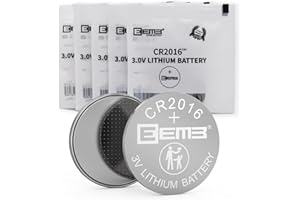 EEMB 5 PACK CR2016 Battery Cell 3V Lithium Mercury free Long Life Strong Power 2016 Coin Button Batteries ECR2016 DL2016 for electronic devices, Car Keys,Watch, Household items