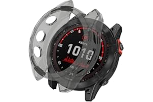 KeeFos Cover Compatibile con Garmin Fenix 7X/Fenix 7X Solar, Morbida TPU Pellicola Protettiva Custodia, Resistente Antigraffio Case per Garmin Fenix 7X/Fenix 7X Solar (Nero)