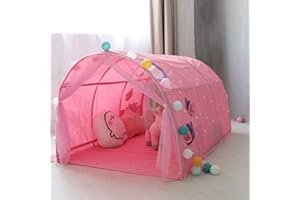 HI SUYI Children's Cabin Bed Tunnel Tent for 90-100cm in Width Loft Bed Bunk Tent,Fabric, Pink, Single