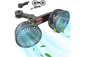 HOVCEH Auto Ventilator USB, Ventilator Auto Rücksitz, Autositzventilator, Doppelkopf Auto Ventilator, Doppellüfter Auto Leise mit 3 Geschwindigkeiten & 360°Drehung für Autositz Kopfstütze