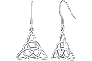 Silvora Sterling Silver Celtic Knot Earrings, Vintage Irish Drop/Stud Ear Charms for Women/Teen Girls with Gift Packaging