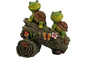 Hannstar Solar Garden Outdoor Statues with LED Lights - Outdoor Lawn Decor Garden Tortoise Statue for Patio, Balcony, Yard, Lawn Ornament (Brown Turtle)