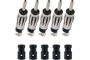 Vecys 5 Pièces DIN Mâle Connecteurs Autoradio FM AM Antenne de Voiture Universelle Prise DIN Connecteur en Cuivre pour Câble Coaxial de Extension RG58