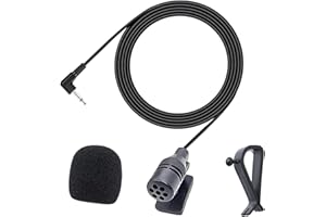 YOURKAY 3,5 mm externes Mikrofon mit 3 m Montagekabel,Externes Auto Mikrofon für Kfz-Kopfeinheit, Bluetooth-fähiges Stereo-Radio, GPS und DVD, Plug-and-Play