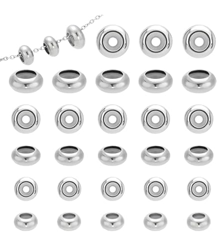 50 Distanziali Per Gioielli UNICRAFTALE | Tondi Piatti In Acciaio Inox | Diametro 10mm, Foro 2mm