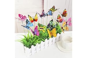 AIRFUL 50 Stück Garten Schmetterlinge Deko, PVC Wasserdicht Gartendeko Schmetterling, Garten Ornamente Dekoration, Outdoor Schmetterlinge Deko für Balkon, Hof, Terrasse, Party