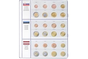 LINDNER DAS ORIGINAL Pagine illustrate COLLEZIONE EURO: set di monete Slovacchia / Estonia / Lettonia