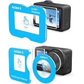 TELESIN AR Ekran Koruyucu Folyo DJI Osmo Action 6 i&ccedil;in, Objektif Koruması + Ekran Koruyucu Folyo + Hizalama Yardımı, Y&uuml;ksek I