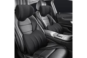 ‎TOERJII Toerjii Ergonomische Kopfstütze und Lendenkissen für Autositze, Memory Foam Sitzkissen Auto, Lendenkissen Rückenstütze Kissen Rückenstützkissen Zur Rückenentlastung (Schwarz, Lumbalkissen)