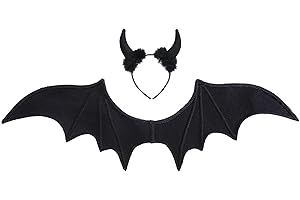 WIDMANN MILANO PARTY FASHION Widmann - Juego de disfraces de Diablo, alas y cuernos de diablo, Satanás, demonio, accesorios, Halloween