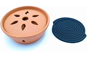 ARUNDEL SERVICES EU Porta Incienso Ceramica 16cm x 6cm con Incienso Espiral citronela (Jardin casa) Anti Mosquito