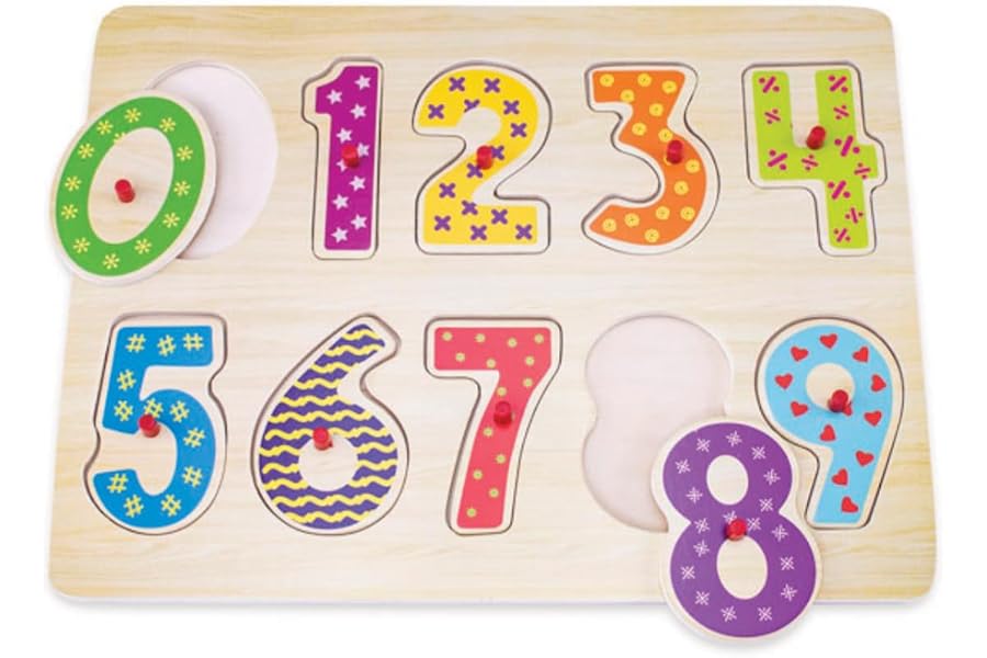 Snookums Wooden Peg Number Puzzle for Toddlers with 2+ Pieces | Educational Toys Kids Age 2+, |Great Preschool Gifts for Girl