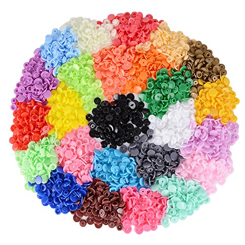 500 Set T5 Druckknöpfe (25 Farben) Nähfrei Druckknopf Buttons Snaps für kleine Täschchen, Kissenbezüge, Kleidung, Regenschirm, Mantel usw. (ohne Snapzange) - 7