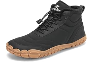 FLARUT Winter Barfußschuhe Herren Damen Warm Gefüttert Winterschuhe Breite Zehen Wasserabweisend Traillaufschuhe Winterstiefel