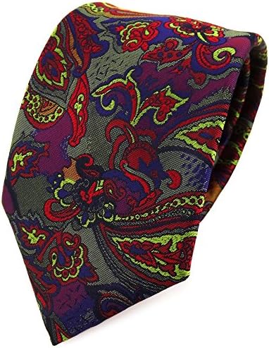 TigerTie Designer tie necktie violet olive red blue multi-colored Paisley patterned