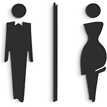 Targhette Per Porta Ufficio Logbuch-Verlag Targhetta In Legno 3D Per WC Toilette Bagno Color Nero Per Ristorante Ufficio Bar Neutrale Uomo Donna Cartello Targa Porta Direzione 18 Targhetta Porta Originale - 4