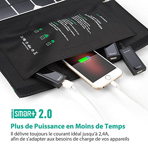 RAVPower 24W Chargeur Panneau Solaire 3 Ports USB 4 illets et Crochets en Acier-INOX et 2 C bles Micro-USB Portable Pliable Puissant Imperm able pour iPhone Androids etc reviews RAVPower 24W Chargeur Panneau Solaire 3 Ports USB 4 illets et Crochets en Acier-INOX et 2 C bles Micro-USB Portable Pliable Puissant Imperm able pour iPhone Androids etc