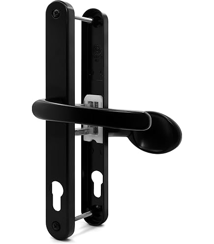 TSS UPVC Door Handle Pair Set With Offset Levers, 92/62mm PZ Centres (Internal = 92mm / External 62mm), Sprung, 200mm Screw To Screw, Backplate 250mm X 34mm (Polished Chrome - View #6