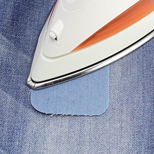 COM-FOUR® 6x Bügelflicken aus 100% Baumwolle, Jeans-Flicken in blau, 10×7,5cm (6 Stück) - 3