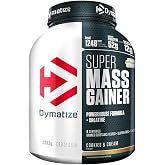 Dymatize Super Mass Gainer Cookies &amp; Cream 2960g - Weight Gain Powder + Carbohydrates, Creapure Creatine, BCAA and Casein