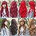 Popamazing Multicolor Various Women's Sexy Fancy Dress Wigs Cosplay Costume Ladies Full Wig Party (Size D(Long Wavy Wig + Wig Cap), Blonde)