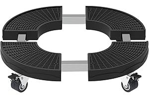 KELIXU Plant Caddy with Wheels Adjustable 38-50 CM, Heavy Duty Rolling Plant Stand 190 KG Load-bearing Capacity, Large Plant Cart Dolly with Casters Plant Roller Tray Indoor Outdoor, Black