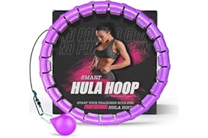 Active 100 Fitness Hula Hoops, Smart Weighted Hula Hoop for Adults, Adjustable Infinity Hoop with 360° Auto-Spinning Ball, Weight Loss Exercise Equipment for Home Use
