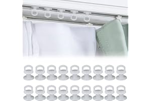 KARELLS 50 PCS Plastic Curtain Hooks - Gliders for Window, Door & Shower Curtains