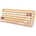Wireless Bluetooth keyboard, Cute Mini 84-key Compact Keyboard, 2.4GHz wireless connect, Typewriter ABS Retro Round Key Caps, Matte Panel, Ergonomic Design for PC Computer Laptops (Gradient Orange)