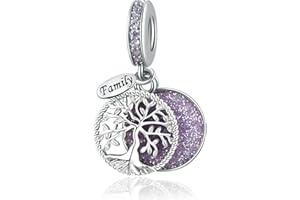 LSxAB Sparkling Tree of Life Family Charms Compatible with Pandora Bracelets