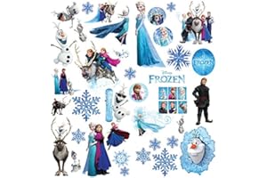 4YOURLITTLE1 Stickers muraux La Reine des Neiges pour chambre de fille avec Elsa Anna et Olaf