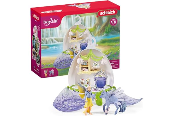 Schleich 42523 BAYALA Cabinet vétérinaire Magique - Coffret de Jouets avec Maison Magique et Kit Véterinaire Féerique, Ensemble de Jouets de 14 Pièces pour Enfants de 5 à 12 Ans
