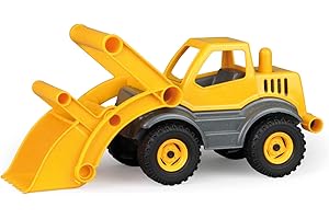 LENA- EcoActives Pelleteuse, 33 cm, Véhicule Jouet de Chantier pour Enfants à partir de 2 Ans, Robuste chargeuse sur pneus avec poignée et Pelle de Chargement Mobile, 04212, Jaune, 33cm