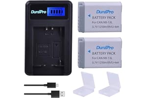 DuraPro 2X Akku NB-13L + LCD USB Ladegerät für anon NB-13L Canon PowerShot G9 X Mark II SX720 HS,SX730 HS,SX740 HS,SX620 HS,G7 X Mark II G5 X G9 X G7X Kameras